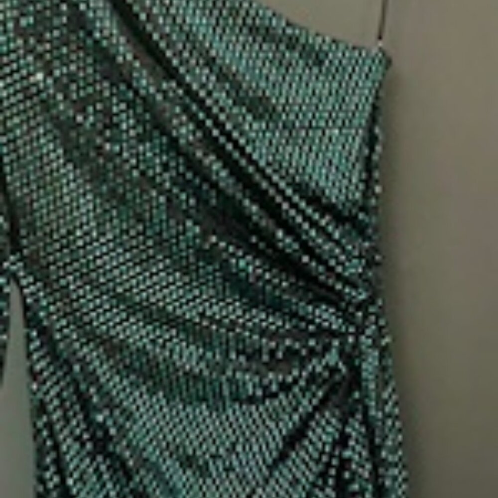Mac Duggal - 1 Shoulder Emerald Sequin Gown- NWT - Picture 6 of 8
